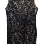 Calvin Klein  Black Lace V-Neck Sleeveless Dress Size 22W Wedding Guest Rouched Photo 0