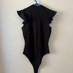 Pink Lily  Black Ruffle Sleeve Bodysuit Photo 1