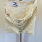 Princess Polly  yellow floral short puff sleeve hook eye closure crop top size 6 Photo 4