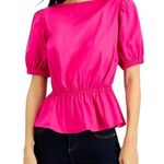 Inc international  Concepts Women's Fuchsia Peplum Top Size Large NWT Photo 0