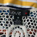 Love Crochet Knit Racer Back Maxi Dress M Multicolored Geometric Stretch Summer Blue Size M Photo 6