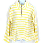 Addison Bay Womens Stripe 1/4 Zip Cotton Delancey Pullover Yellow Large NWT Photo 0