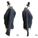 Casual Corner Blazer Denim Jean Jacket Blue Size 4 Embellished Bling vintage Photo 1