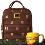 Disney Loungefly Winnie the Pooh Embroidered Canvas Backpack Brown NEW Photo 0