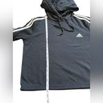 Adidas  women’s Essentials 3- stripes French Terry Cropped‎ hoodie black size M Photo 4