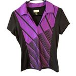 Greg Norman  Women’s  Play Dry Golf Polo Shirt Purple & Black  Size Medium Photo 0