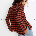 Madewell  Flannel Orange Oversized Ex Boyfriend Shirt In Buffalo Check Small Photo 10