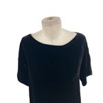 Eileen Fisher  Bateau Neck Short Sleeve Velvet High‎ Low Shift Dress Size Small Photo 3