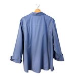 Foxcroft  Womens 3/4 Sleeve Wrinkle Free Button Up Tunic Top Size 24W Blue Office Photo 1