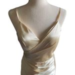 TS Couture -SATIN FEEL CREAM COLOR GOWN-SIZE SMALL Photo 1
