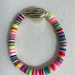 Mint Beaded Bracelet with Silver Shell Charm Green Photo 1