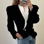 Nah Nah by Jonathan Tait Velvet Structured Tuxedo Style Jacket Faux Pearl Button White Size M Photo 0