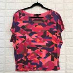Forever 21  geometric bright colors top Women's Juniors Size L Large Colorful Photo 1