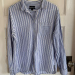 J.Crew  Relaxed boy shirt in mixed stripe Beauchamps linen size 16. Photo 0
