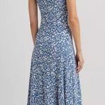 Lauren Ralph Lauren Womens Floral Stretch Jersey Tee Dress Blue White Medium NEW Photo 1