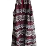 Candie's Lace Mesh DRESS Juniors MED Burgundy White Floral Stripe Collar Neckline Photo 1