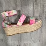Bamboo  Multicolor Tie-Dye Wedge Sandals Photo 3
