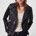 All Saints Black Leather Balfern Biker Moto Jacket Photo 0