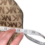 Michael Kors Jet Set brown & tan canvas Logo Tote Handbag satchel shoulder Purse Photo 15