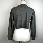 ZARA  Women's Cropped Jumper Gray Crewneck Long Sleeve Pullover Photo 3