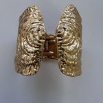 ZARA Rigid Double Shell Chunky Cuff Bracelet Beach Resort Ocean Gold Toned Photo 1