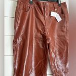 Abercrombie & Fitch The 90s Straight Ultra High Rise Faux Leather Pants Brown Photo 8