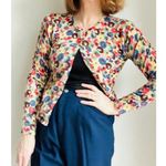 Vintage y2k Cardigan Sweater Size M Slim Fit Wool Light Weight Multi Color Yellow Size M Photo 0