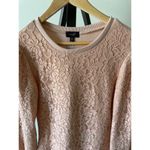 On Twelfth Peach Lace Sweater Puff Long Sleeves Size Small  Photo 1
