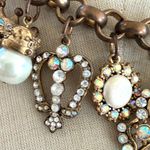 Vintage Faux Pearl Crown Charm Necklace – Rhinestone Royal Statement Photo 3