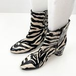 ASOS Designs Faux Leather Zebra Print Side Zip Chunky Heel Chelsea Boots Size 6 Photo 8