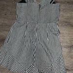 LF Black and white Gingham front tie romper Photo 6