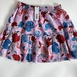 BB Dakota by Steve Madden Size M Pink Floral Print Tiered Ruffle Mini Skirt Photo 2