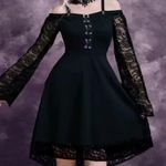 Black Gothic Mini Dress 5x plus size Sexy Off Shoulder Lace Bodycon corset tie Photo 1