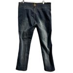 Vintage Y2K Angels Lowrise Bootcut Embroidered Zip Up No Pocket Jeans Size 37” Blue Photo 1