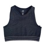 Good American Seamless Lurex Racerback Metallic Silver Crop Sports Bra 2-3 NWOT Photo 0