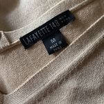 Lafayette 148  New York Cream Gold Thread Double V Neck short Sleeve Sweater Top Photo 2