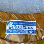 Vintage Waltah Clarkes Honolulu Elegant Floral Mustard Dress Large Hawaii Gold Photo 4
