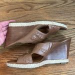 Jack Rogers  Sophia Oak leather wedges sandals slip on brown sz 9.5M‎ Photo 2