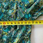 Studio Works NWT! Teal & Lime Paisley Pocket Rolled Sleeve Blouse Size 2X Photo 6