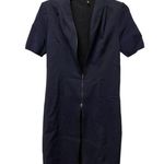 Elie Tahari  Sheath Dress 4 Navy Blue Zip Front Short Sleeve Above Knee Modern Photo 1