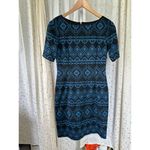 Tahari By ASL Women's Southwestern Aztec Geometric Back Zip Sweater Dress 4 Photo 1