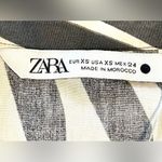 ZARA Twist Crop Charcoal/Cream Abstract Tropical Print Resort Wear Top Sz XS🧡 Photo 11