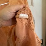 Johnny Was  silk eyelet blouse size small. Peachy/orange & teal green color Photo 5