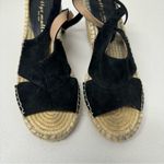 Bettye Muller  Black Suede Leather Espadrille Wedge Sandals Womens 8.5 Strappy Photo 4