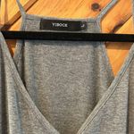 Vneck Henley button front pants gray romper jumpsuit Size L Photo 3