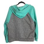 Zenana Outfitters zip up hoodie. Gray/turquoise. Size Medium Photo 2