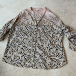 Calvin Klein Stylish Women's Blush, Beige Snake Print Top 2X Photo 0