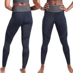 Athleta  Twilight High Waist Active Leggings Navy Blue Silver Shimmer Size Small Photo 11