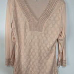 Shannon Ford New York Womens Sweater V Neck Circle Quarter Sleeve Pink Medium Pink Photo 0