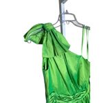 Mac Duggal NWT One Shoulder Bow Asymmetrical Hem Gown in Spring Green Size 4 Photo 4